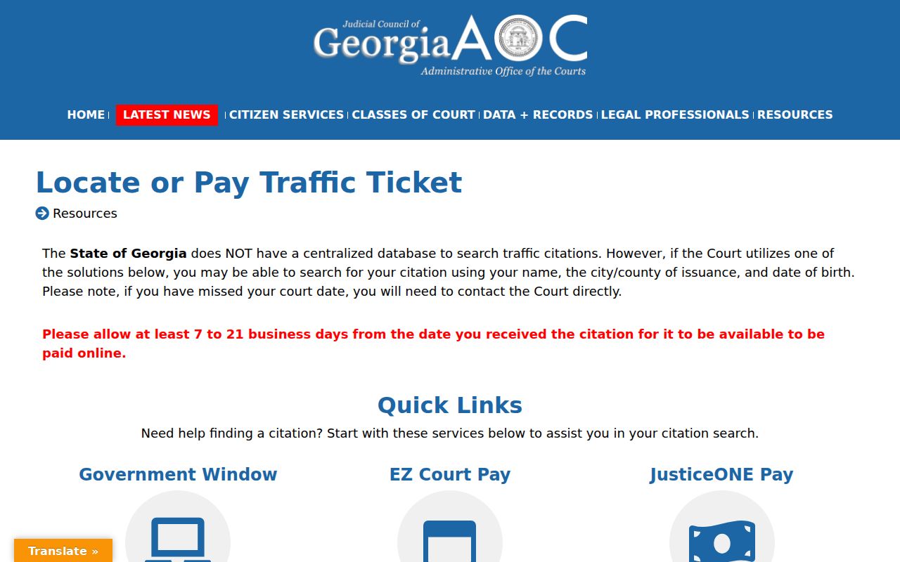 Bulloch County case lookup Georgia traffic locator guidance