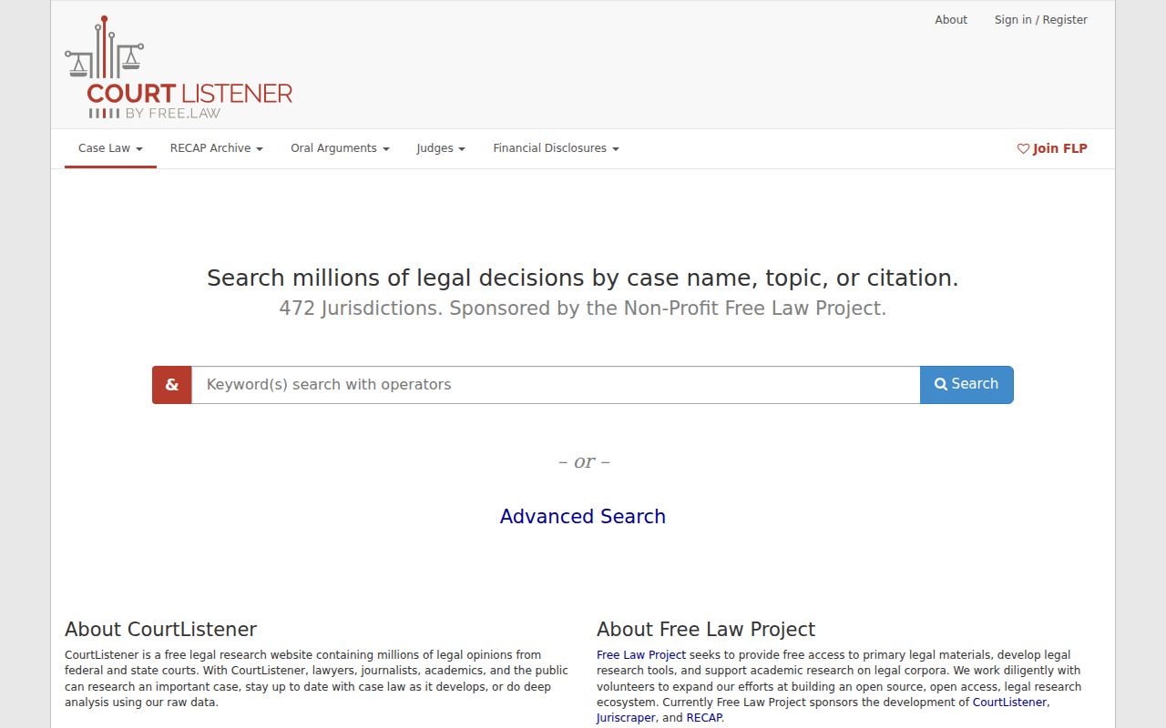 CourtListener federal record source distinguished from Bulloch County traffic court records